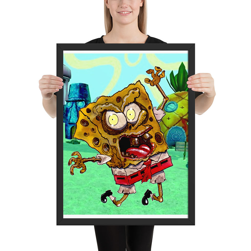 Thumbnail: Bikini Bottom ZOMBIE LAND SpongeBob SquarePants Novelty Framed Poster