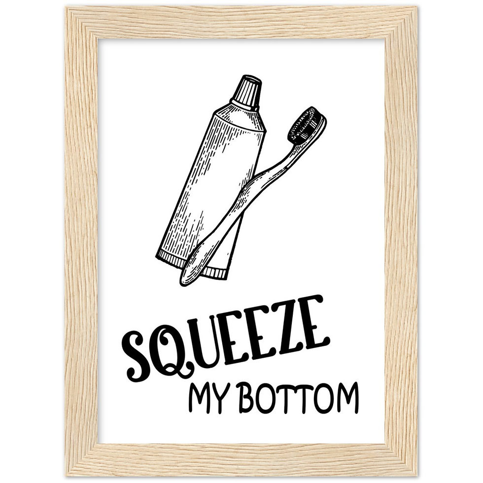 Thumbnail: Squeeze My Bottom Bathroom Wood Framed Wall Art