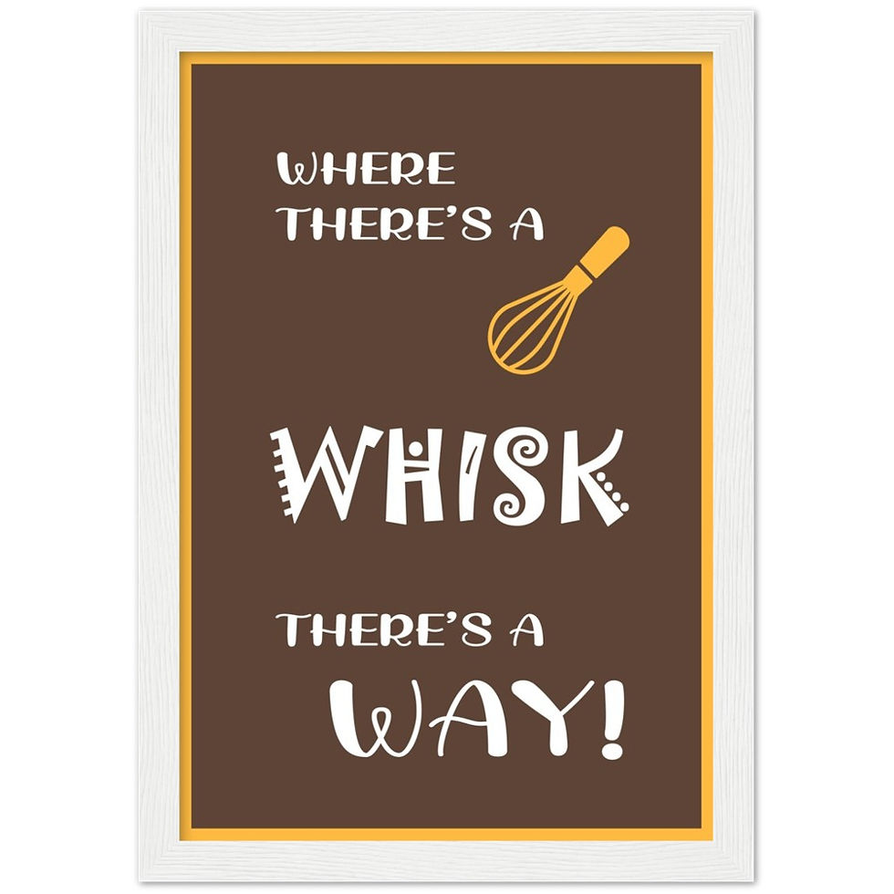Thumbnail: Where There's A Whisk Kitchen Wood Framed Wall Art