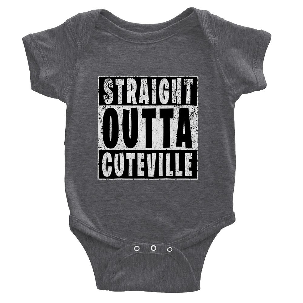 Thumbnail: Straight Outta Cuteville Baby Short-Sleeve Onesie