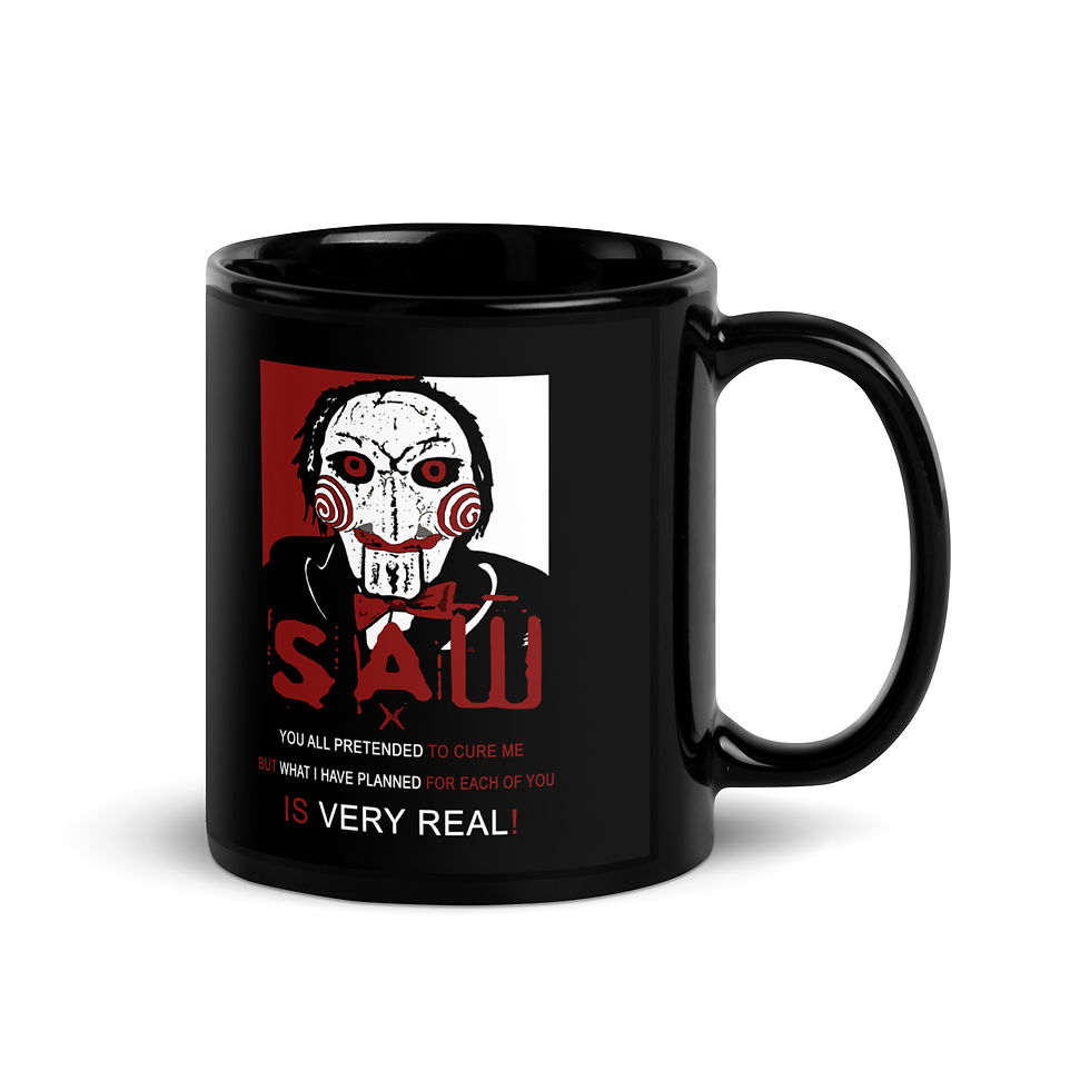 Thumbnail: SAW X Movie Billy The Puppet Jigsaw Coffee Mug with SAW X Movie Quote