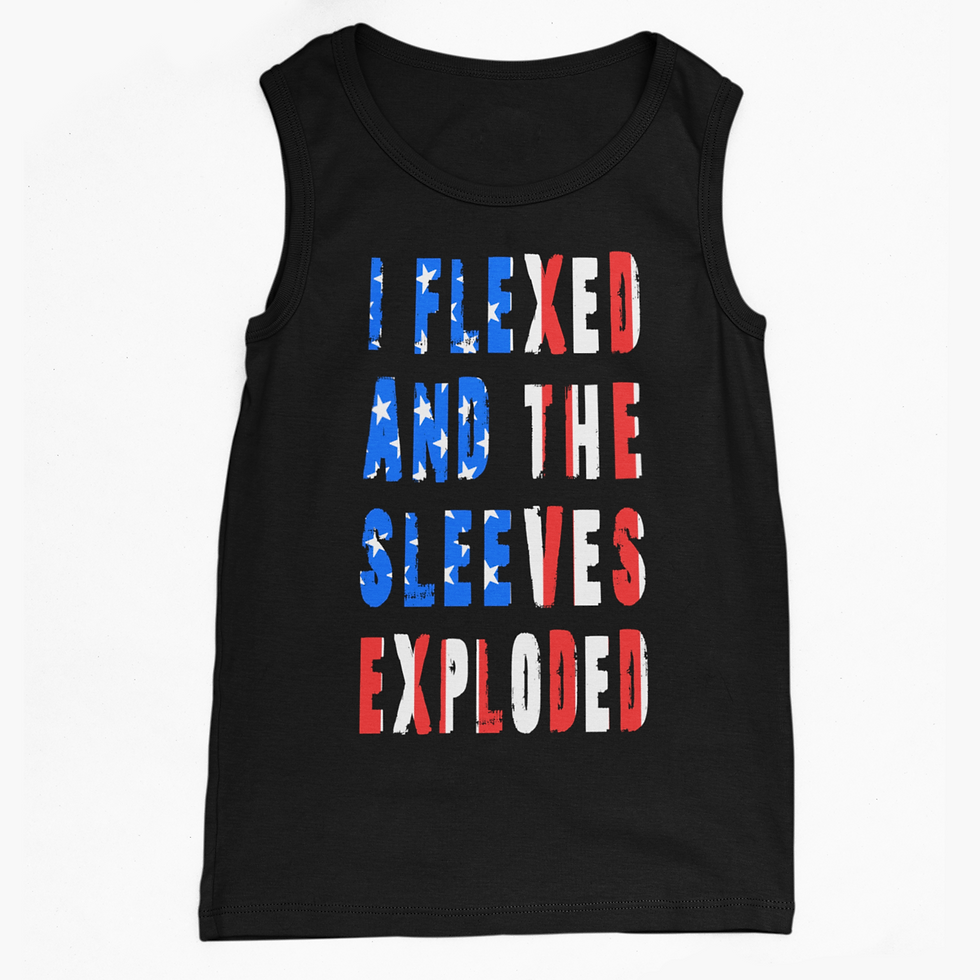 I Flexed and the Sleeved Exploded U.S.A Edition Gym Workout Jersey Tank Top