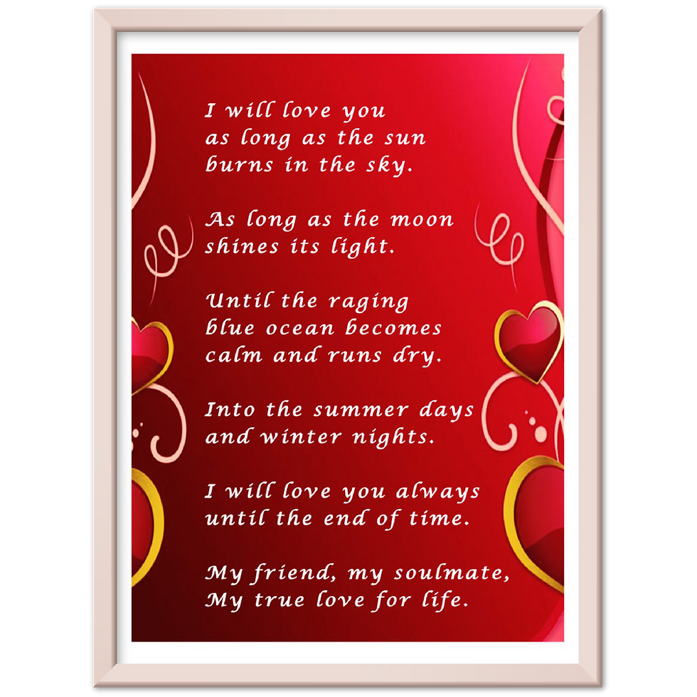 Thumbnail: My True Love for Life Poem | Metal Framed Poster 12x16"