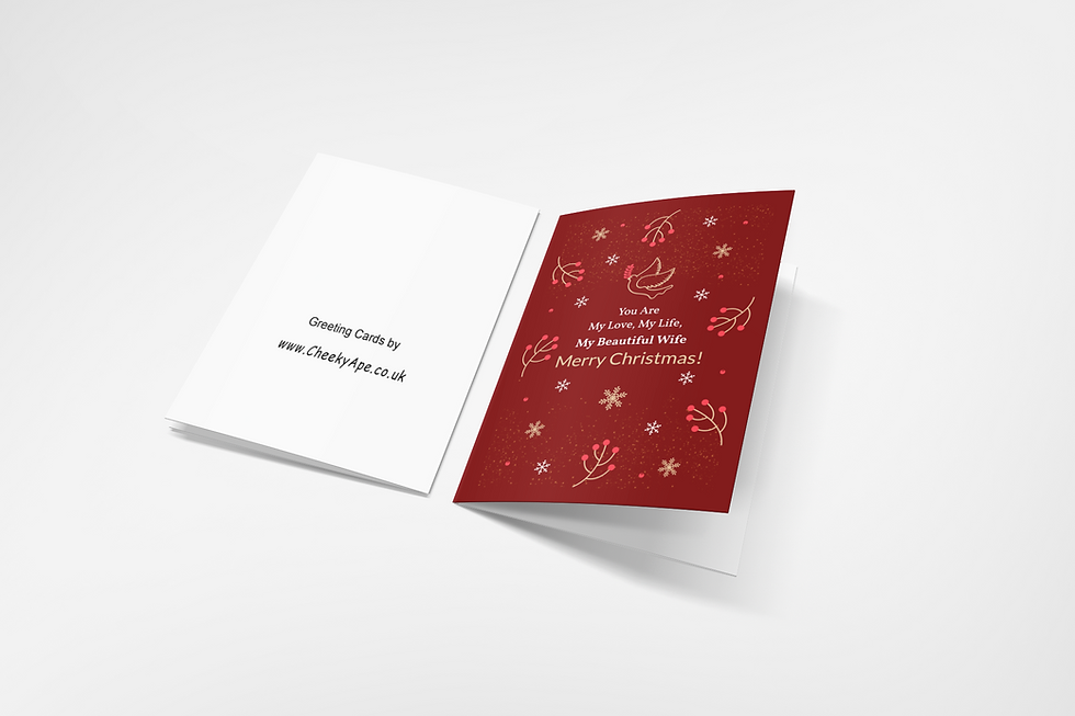 Thumbnail: Romantic Christmas Card for Wife "You Are My Love, My Life, My Beautiful Wife"