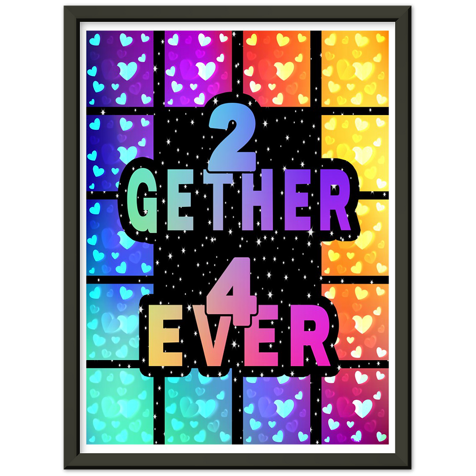 Thumbnail: Groovy Together Forever Disco Endless Space Themed | Metal Framed Poster