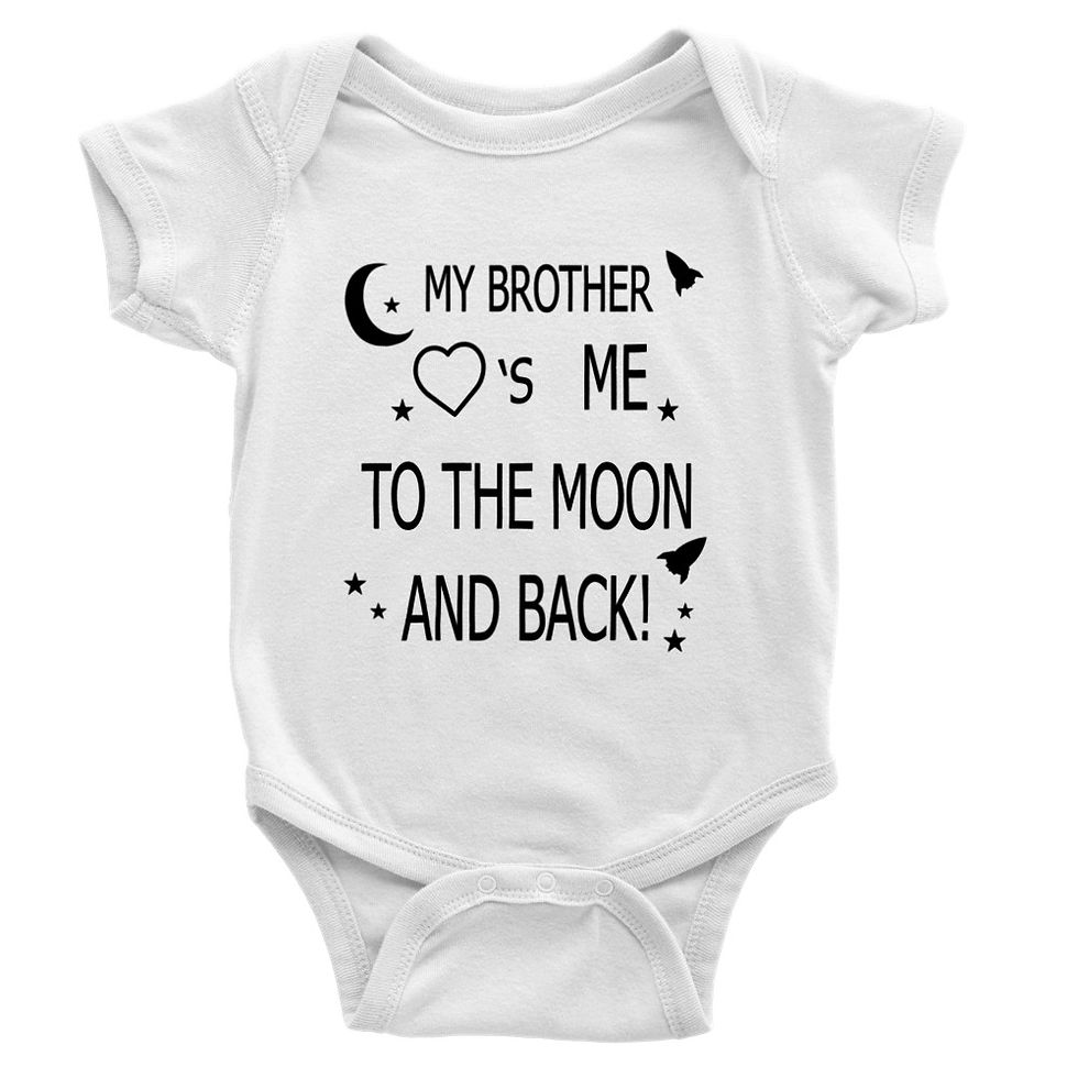 Thumbnail: My Brother Loves ME to the Moon & Back Baby Gift Short-Sleeve Onesie