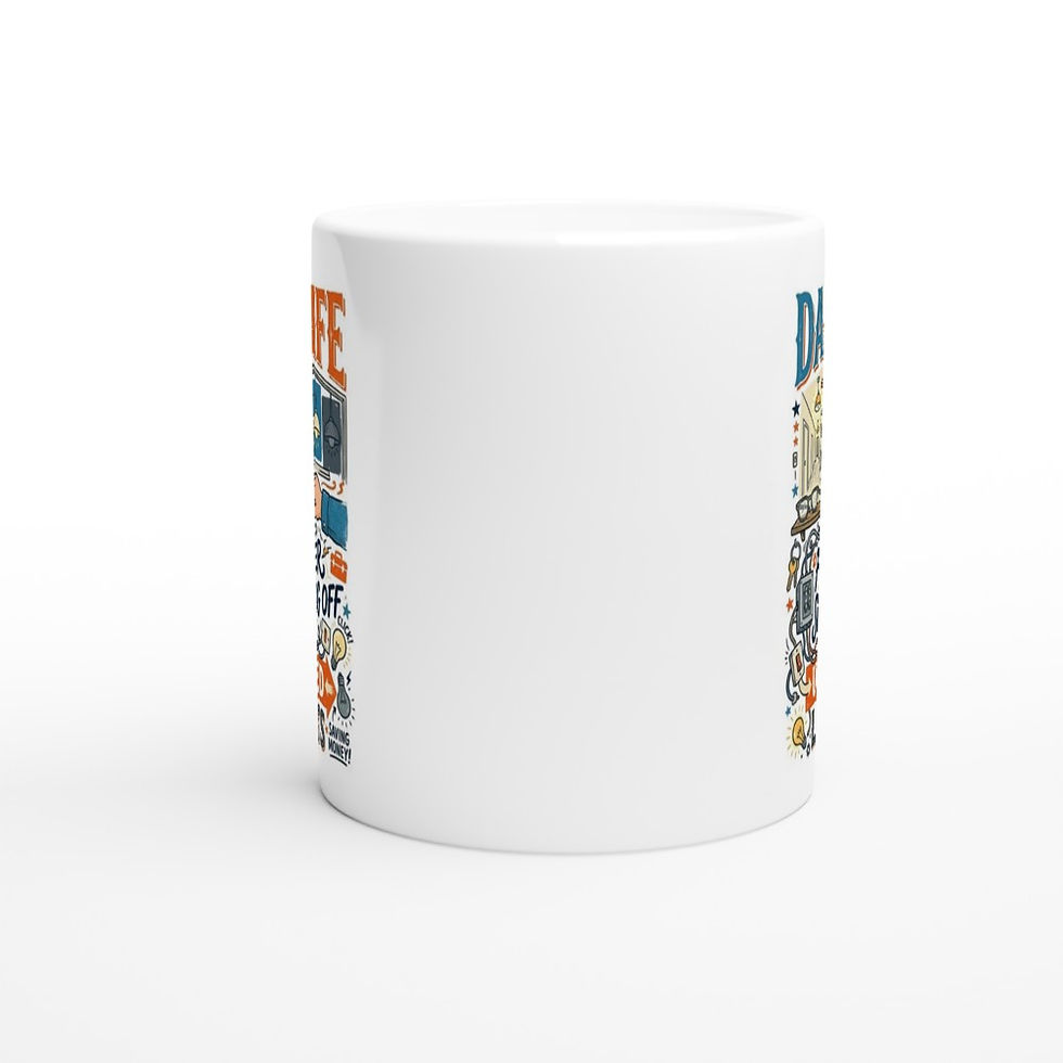Thumbnail: Funny Dad Life Coffee Mug - Forever Switching Off Unused Lights - 11oz Ceramic