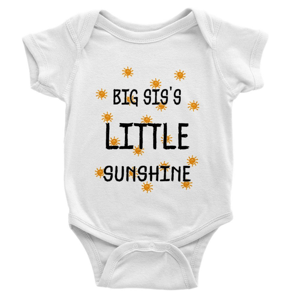 Big Sis's Little Sunshine Baby Gift Short-Sleeve Onesie