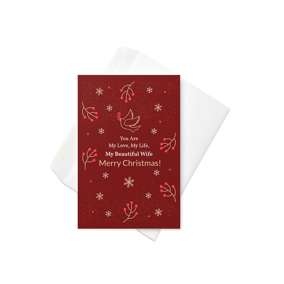 Thumbnail: Romantic Christmas Card for Wife "You Are My Love, My Life, My Beautiful Wife"