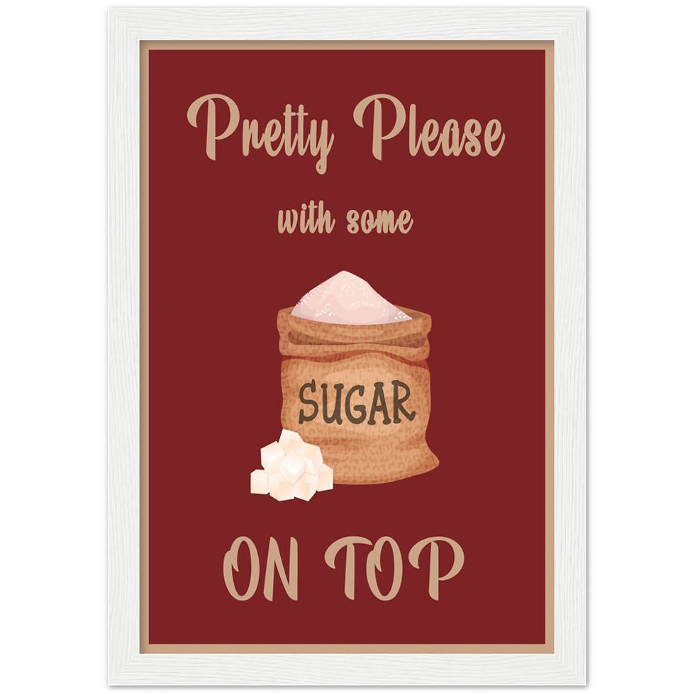 Thumbnail: Pretty Please With Some Sugar On Top Kitchen Wood Framed Wall Art