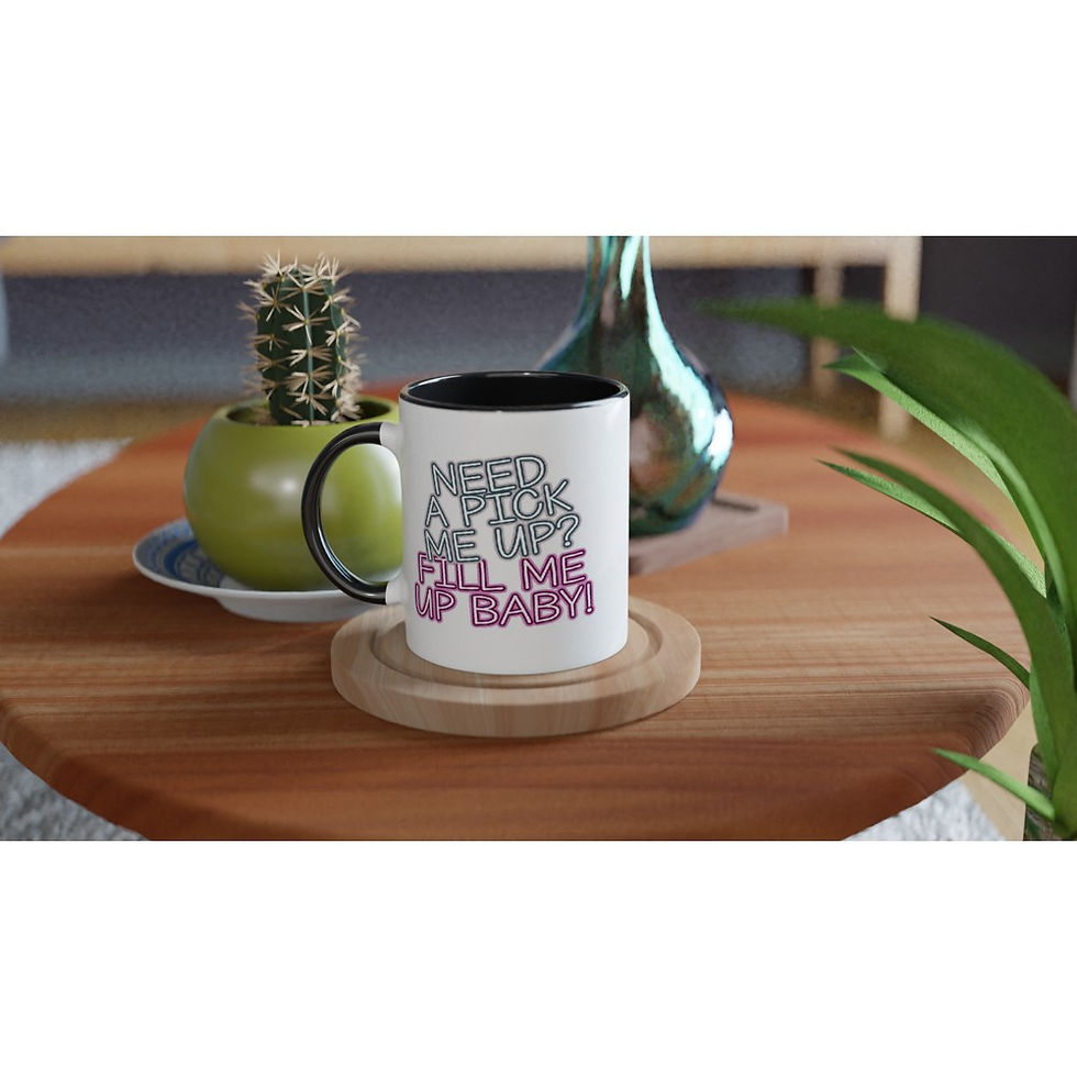 Thumbnail: Fill Me Up Coffee Lover Funny Innuendo Neon Style 11oz Coffee Mug