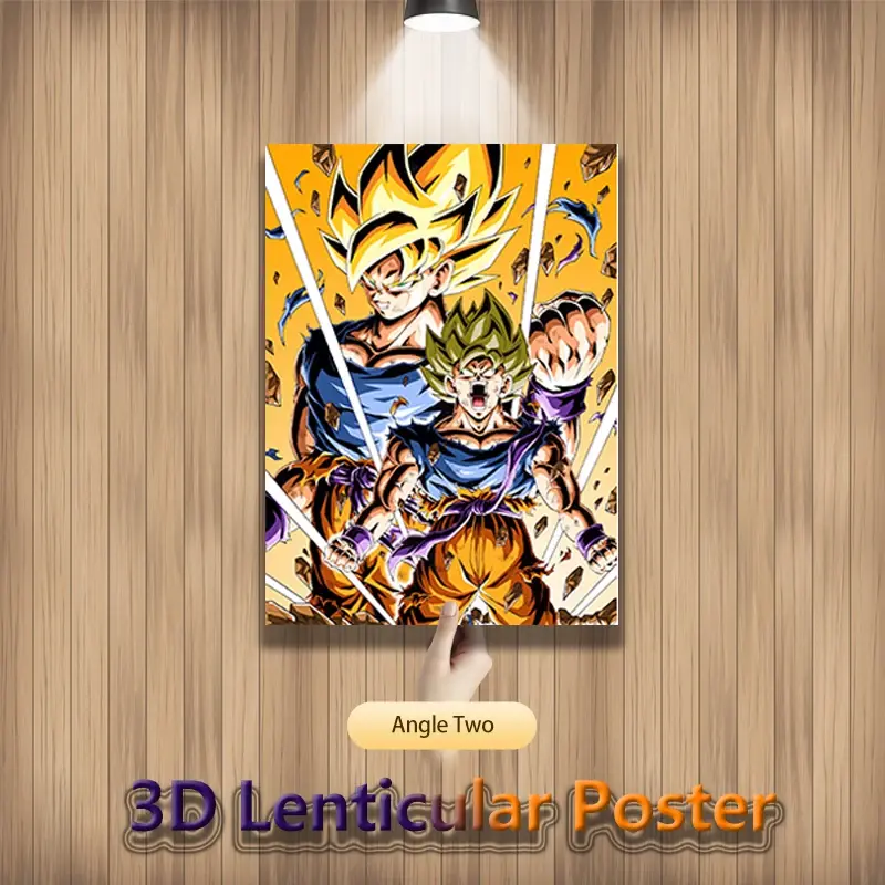 Thumbnail: Center perspective of Dragon Ball Z Super Saiyan Vegeta 3D optical illusion poster mural