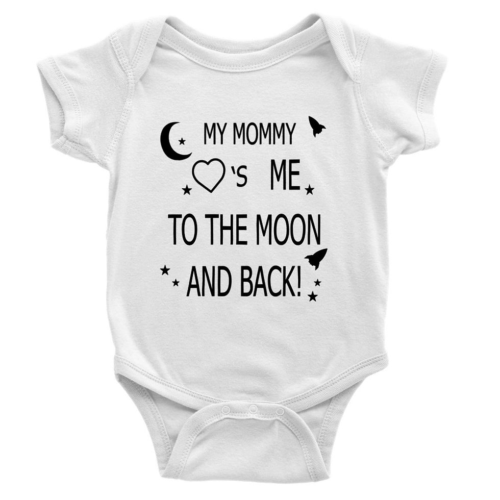 Thumbnail: My Mommy Loves ME to the Moon & Back Baby Gift Short-Sleeve Onesie