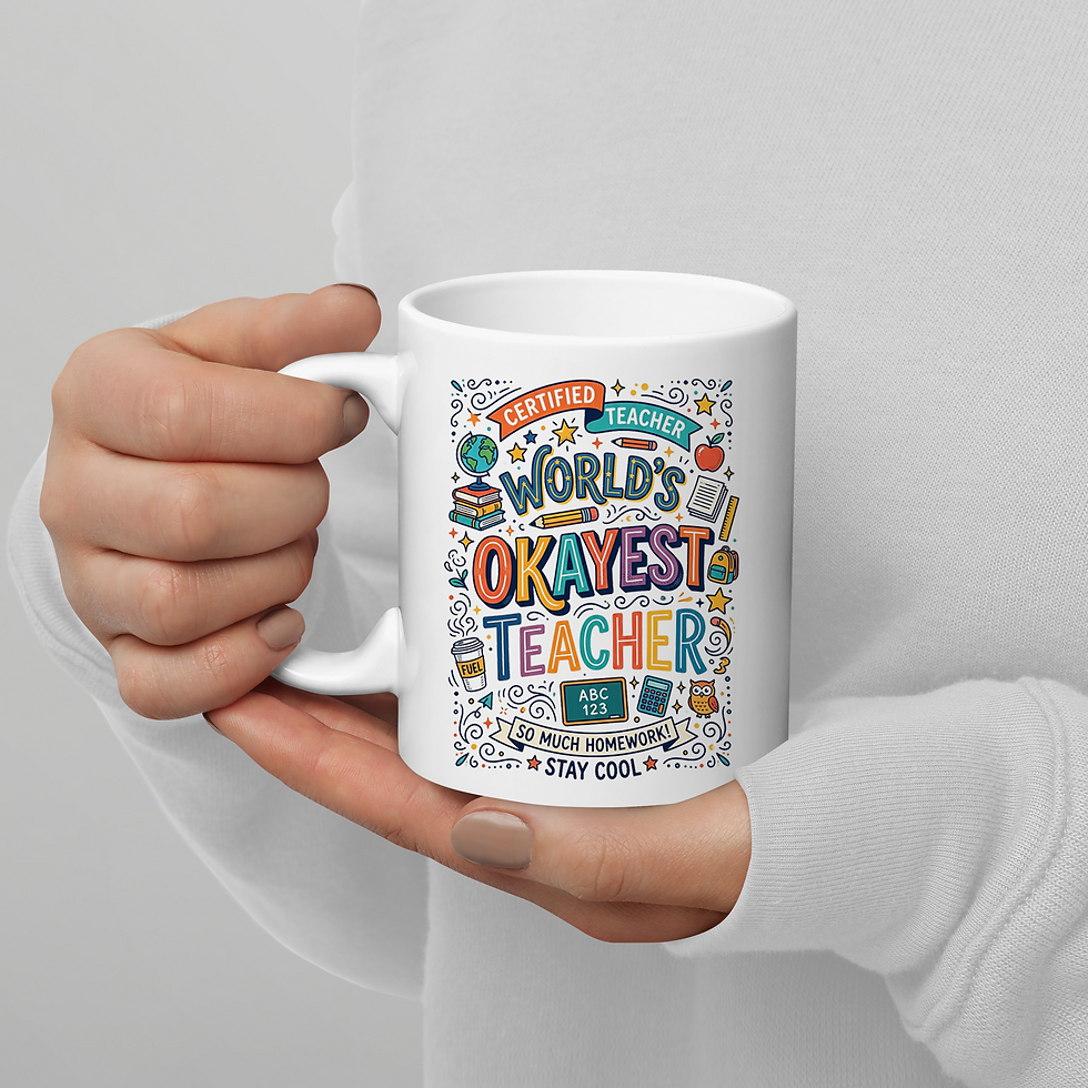 Thumbnail: World's Okayest Teacher Funny Mug - 11oz Sarcastic School Gift