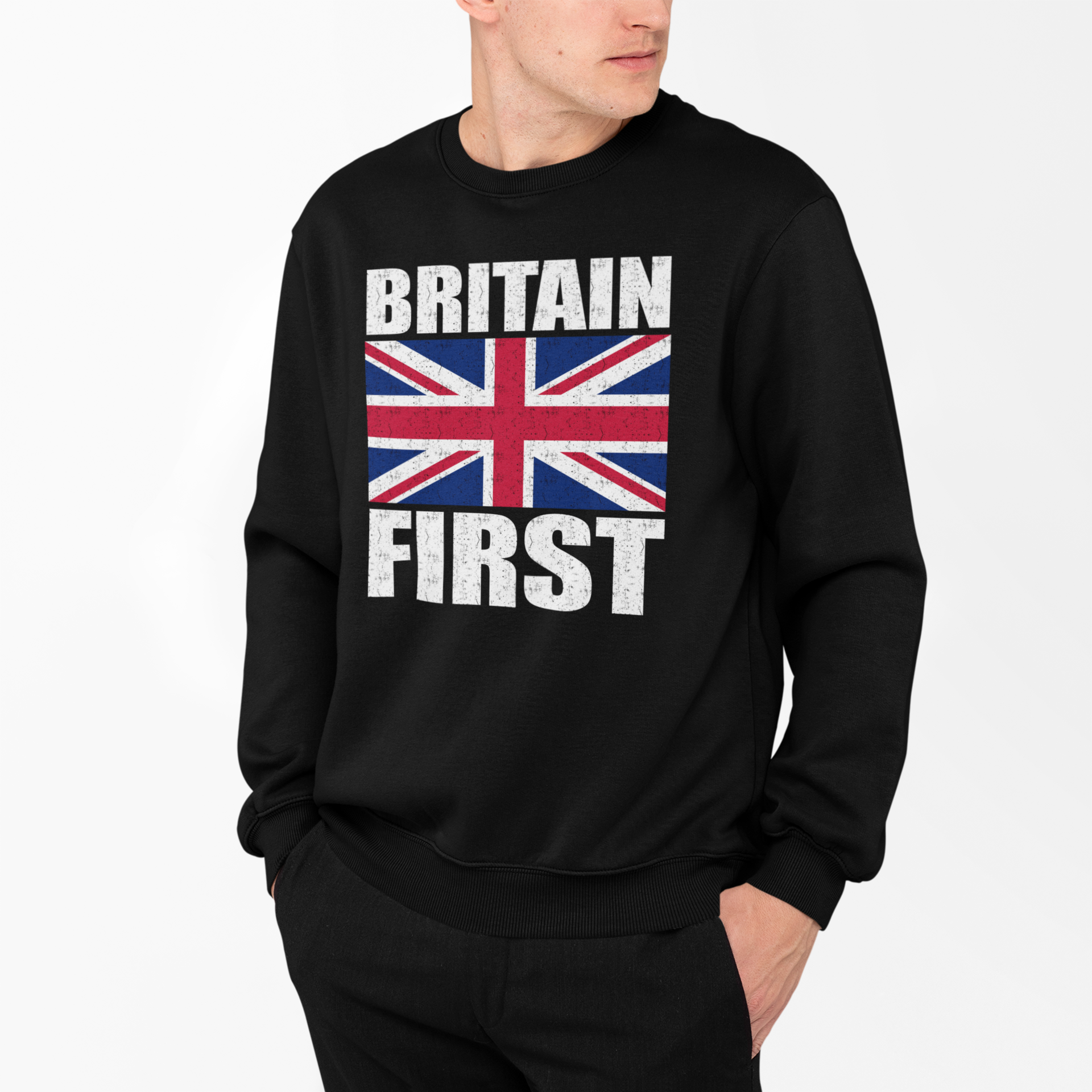 Britain First Union Jack Sweatshirt UK Demo Right Wing Politics Rally Protest