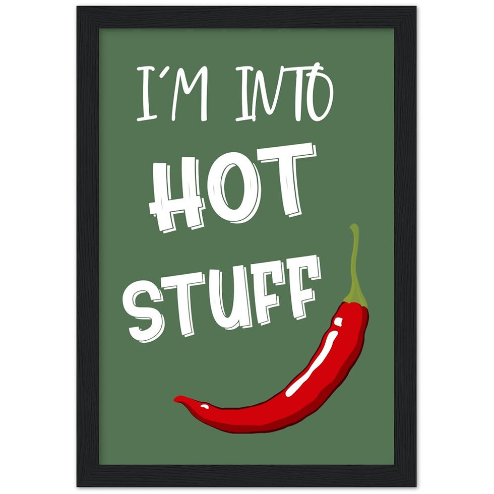Thumbnail: I'm Into Hot Stuff  Kitchen Wood Framed Wall Art