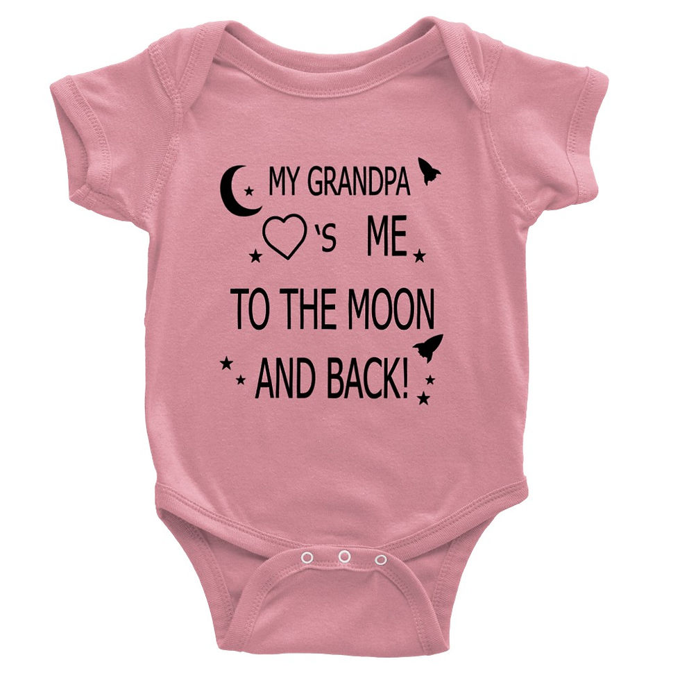 Thumbnail: My Grandpa Loves ME to the Moon & Back Baby Gift Short-Sleeve Onesie
