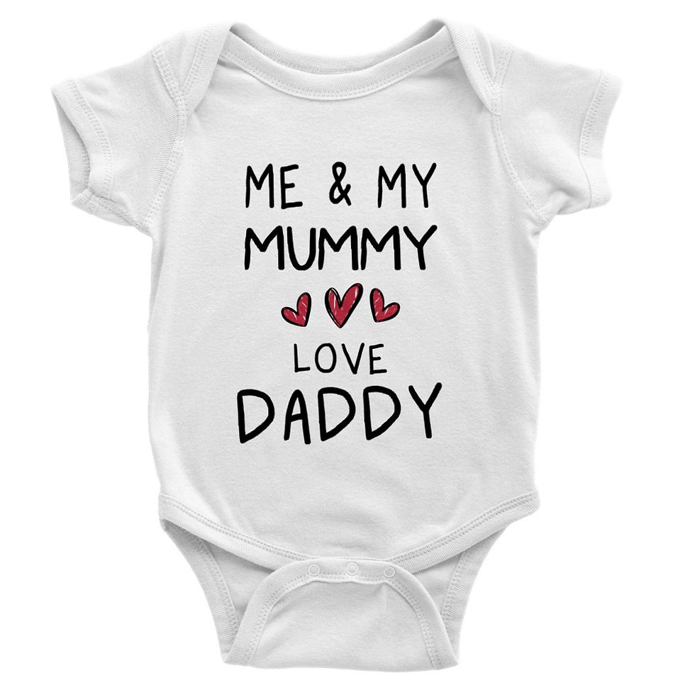 Thumbnail: Me & Mummy Love Daddy Baby Short-Sleeve Onesie