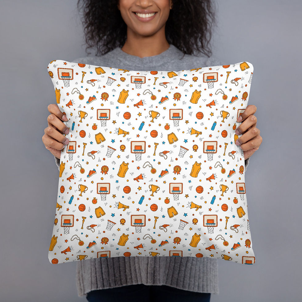 Thumbnail: Basketball Fan Enthusiast Pattern Cushion Throw Pillow