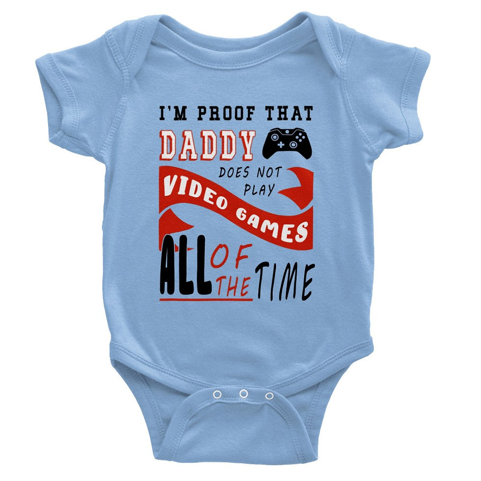 Thumbnail: Daddy Does Not Play Video Games All The Time Baby Short-Sleeve Onesie