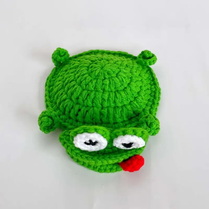 Thumbnail: Funny Crochet Roadkill Animal Coaster Flat Green Frog