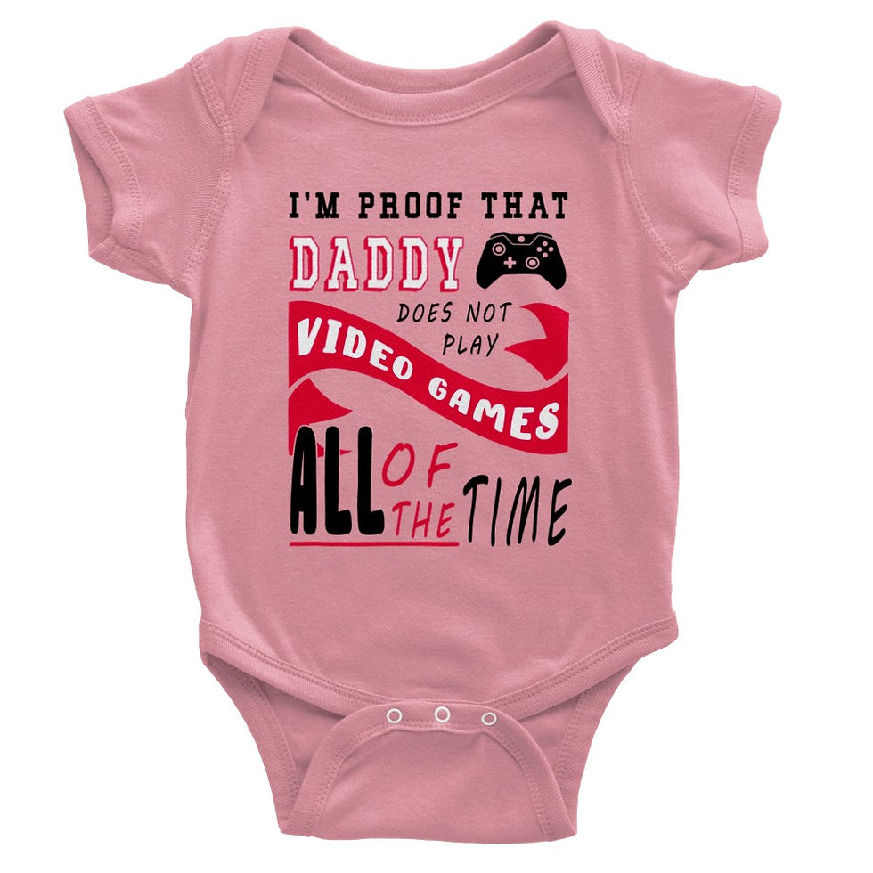 Thumbnail: Daddy Does Not Play Video Games All The Time Baby Short-Sleeve Onesie
