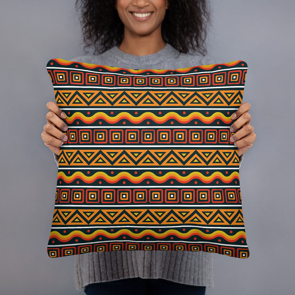 Thumbnail: African Theme Zig-Zag Pattern Cushion Throw Pillow