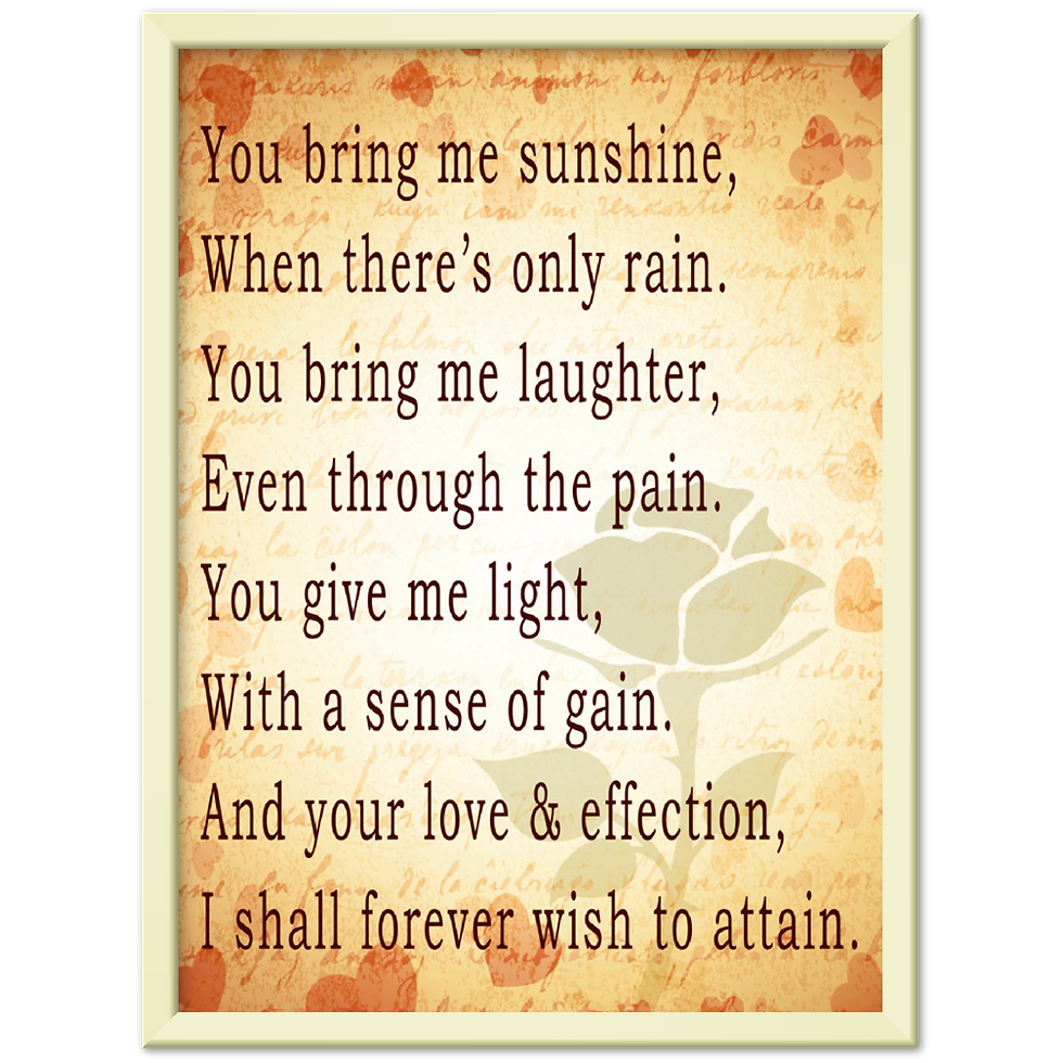 Thumbnail: You Bring Me Sunshine Poem | Metal Framed Poster