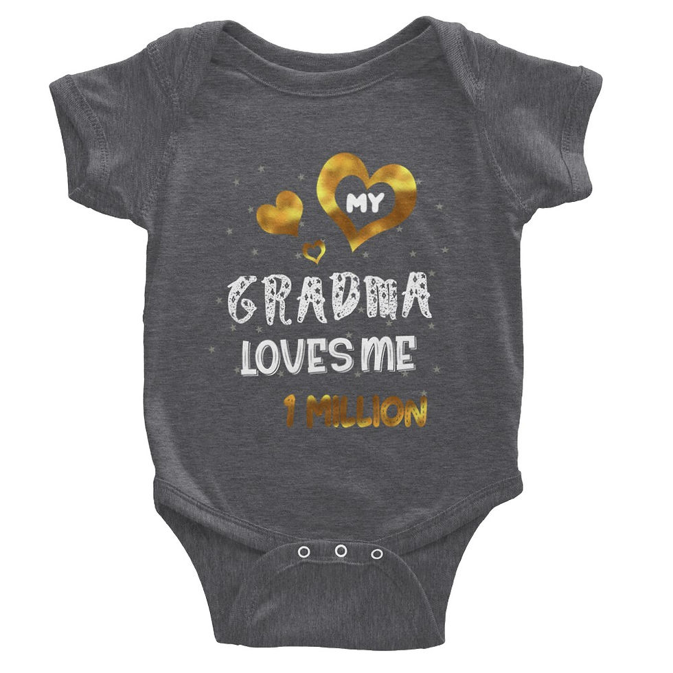 Thumbnail: My Grandma Loves Me 1 Million Gold Effect Baby Gift Short-Sleeve Onesie