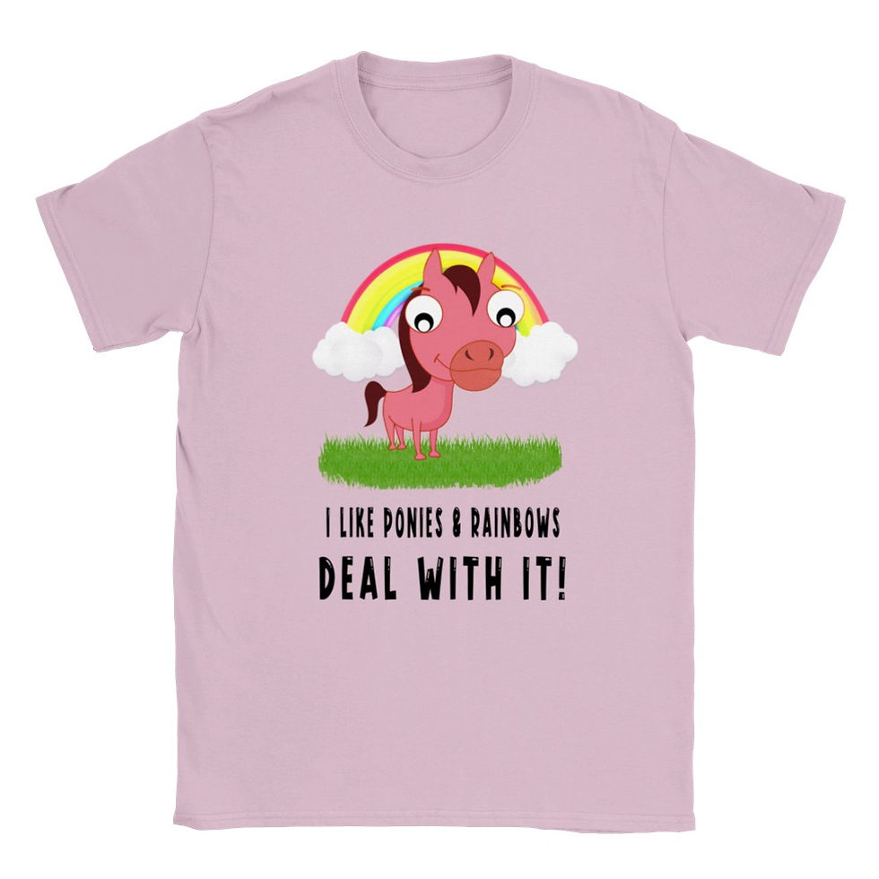 Thumbnail: I Like Ponies & Rainbows! Deal With It! Kids T-Shirt