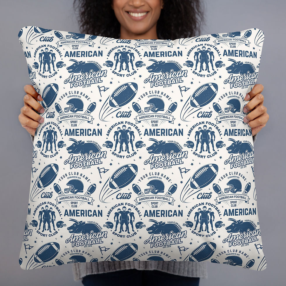Thumbnail: American Football Blue White Pattern Cushion Throw Pillow