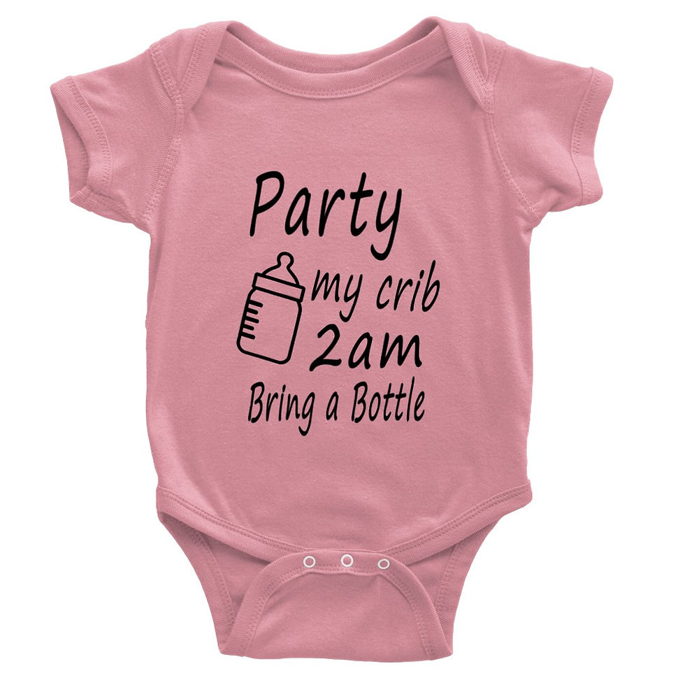 Thumbnail: Party My Crib 2am Bring A Bottle Baby Short-Sleeve Onesie
