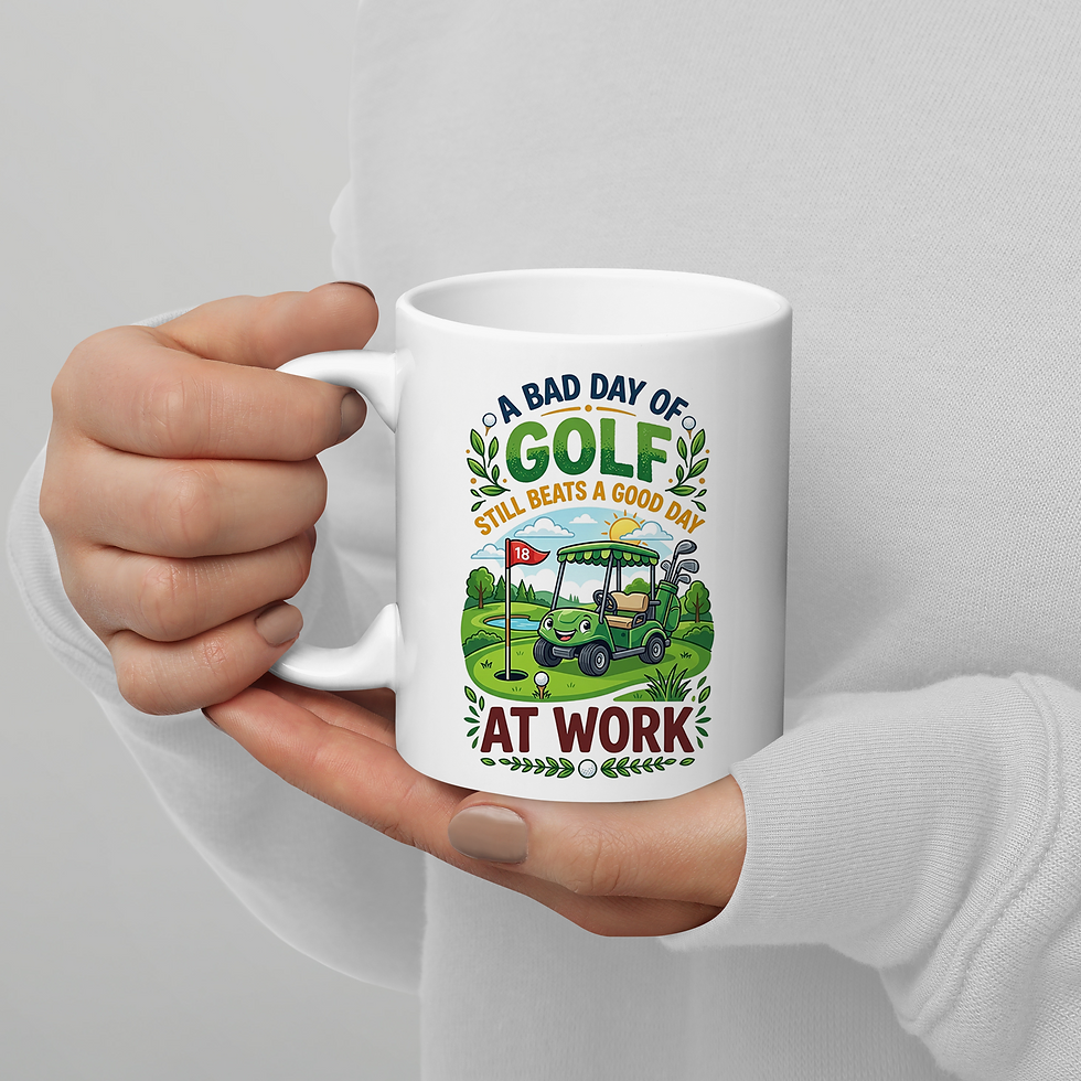 Thumbnail: Funny Golf Coffee Mug - Bad Day of Golf Beats Good Day at Work 11oz Ceramic Gift