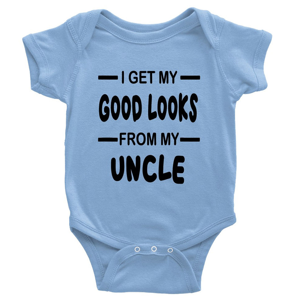 Thumbnail: I Get My Good Looks From My Uncle Baby Gift Short-Sleeve Onesie
