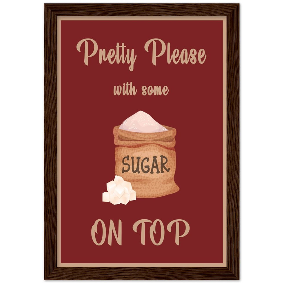 Thumbnail: Pretty Please With Some Sugar On Top Kitchen Wood Framed Wall Art