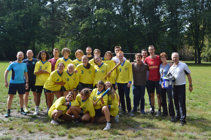 Baseballwedstrijd leerlingen-leerkrachten