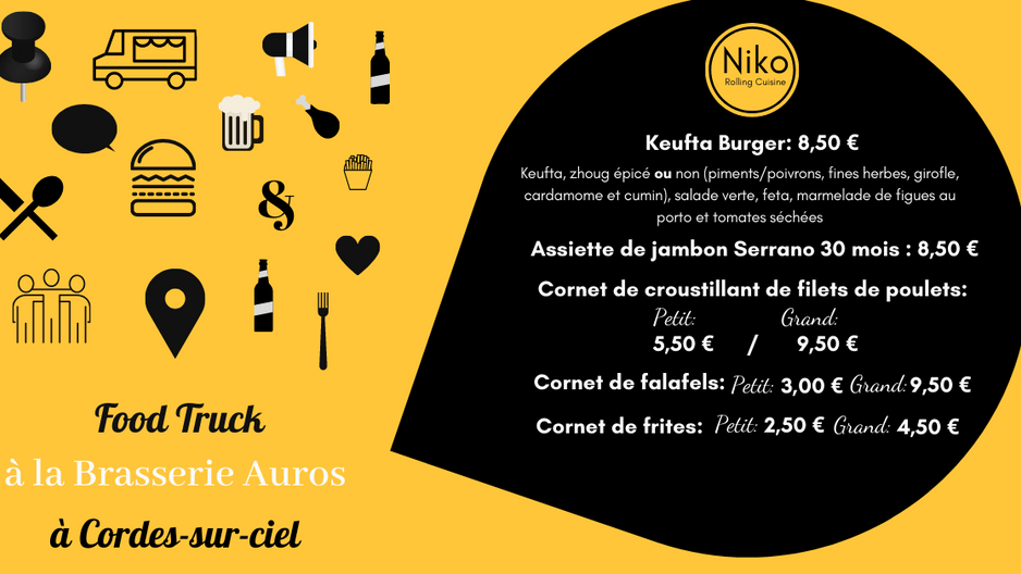 Cette semaine le 8-12 septembre à la Brasserie Auros à Cordes-sur-ciel