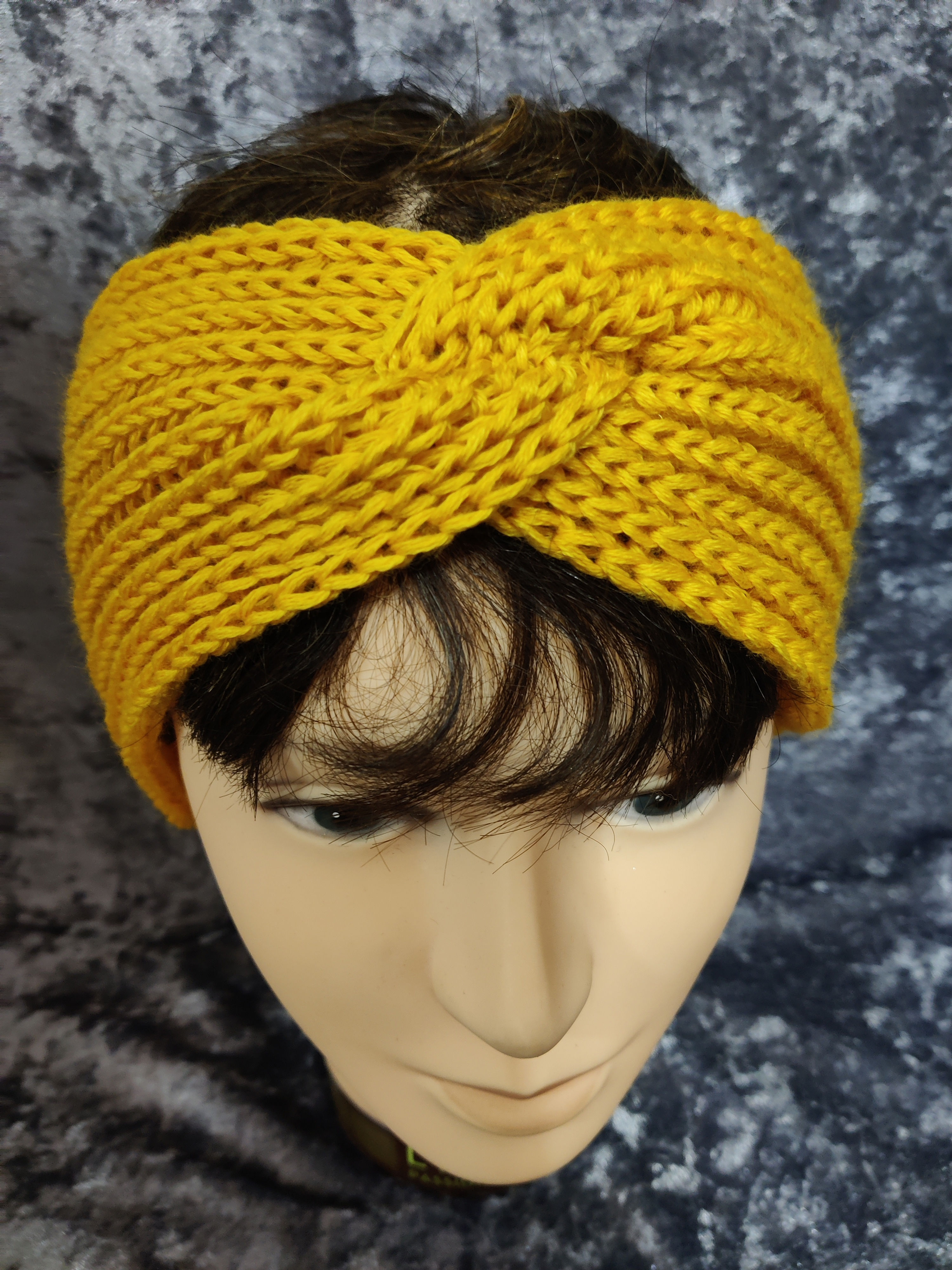 Stirnband Patentmuster dottergelb