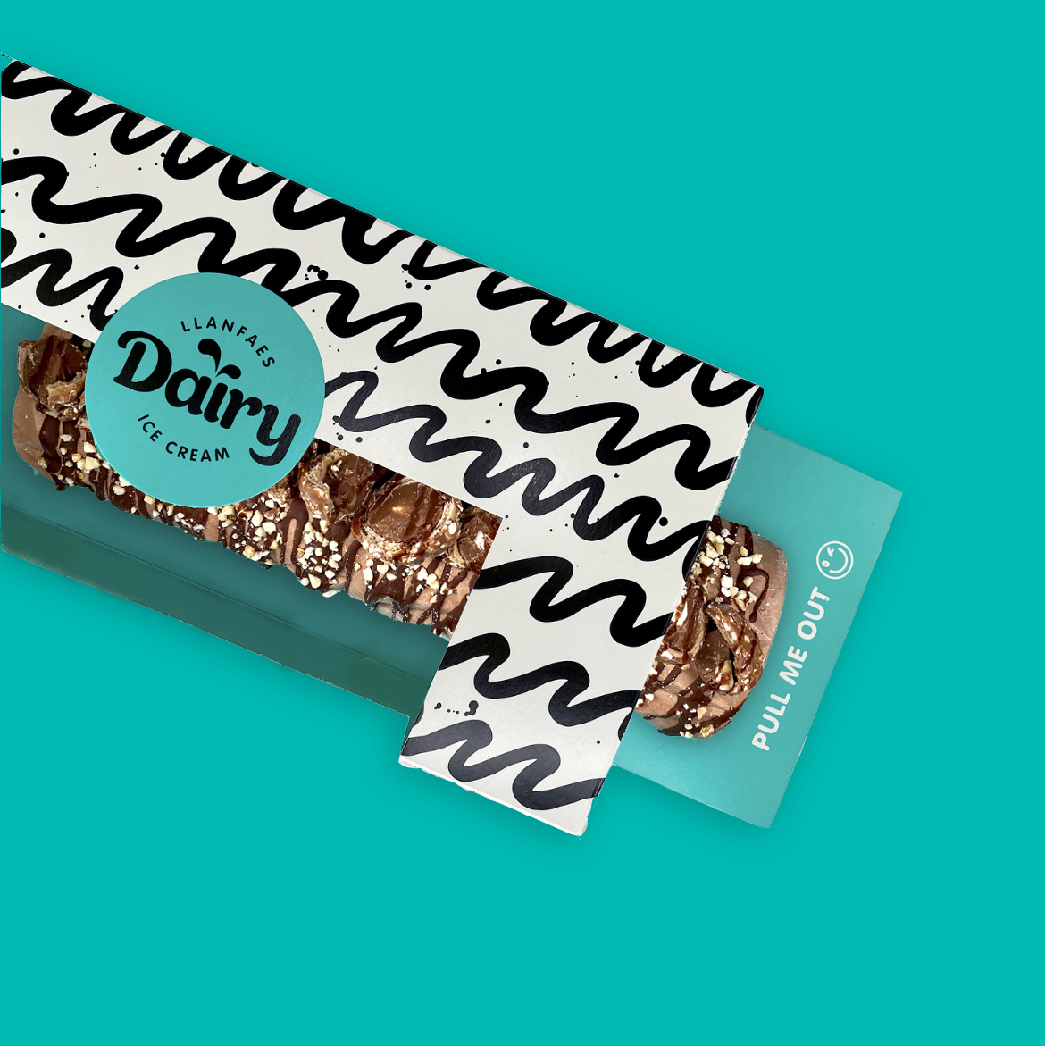 Llanfaes Dairy gelato log in gift packaging