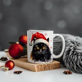 Cozy Christmas Cat Mug