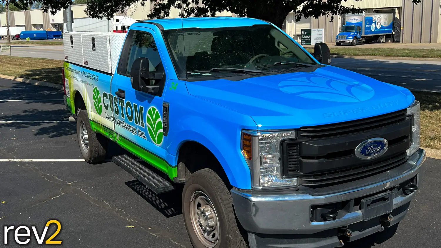 Pickup Graphic Wraps in Kansas City- REV2 Design (Custom Lawn and Landscape)