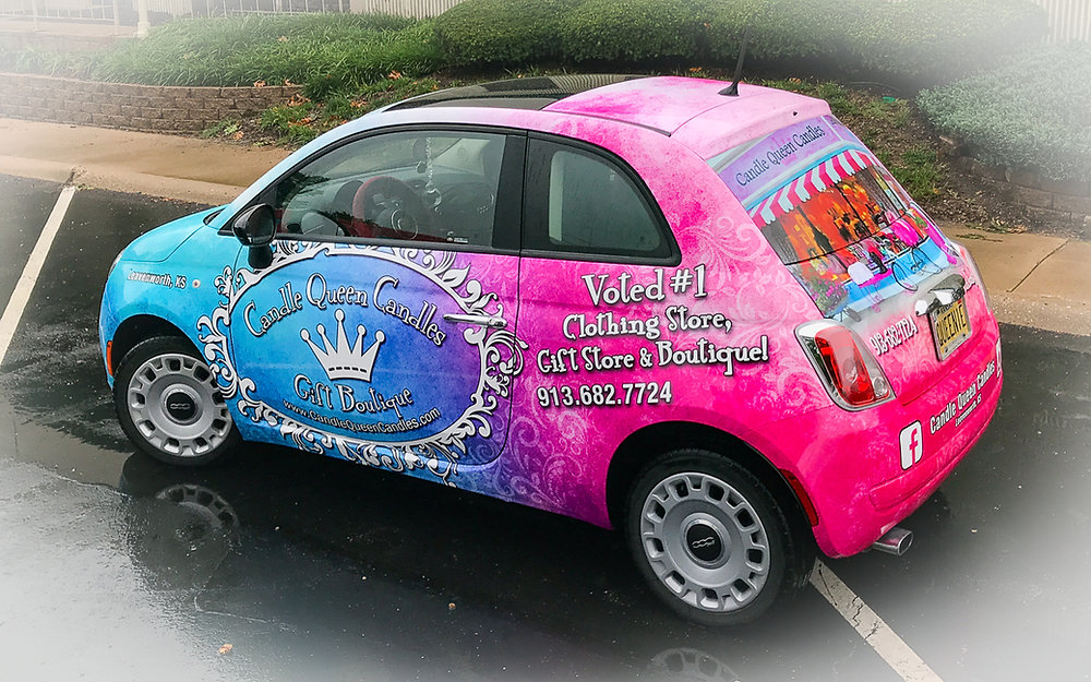 Car Graphic Wrap REV2 Design (Candle Queen Candles Gift Boutique)