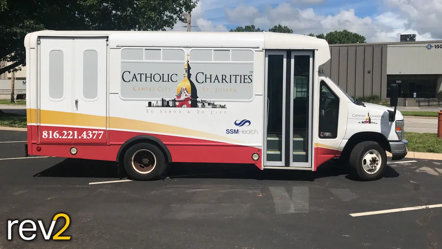 Bus Graphic Wrap in Kansas City- REV2 Design (Charity Bus)