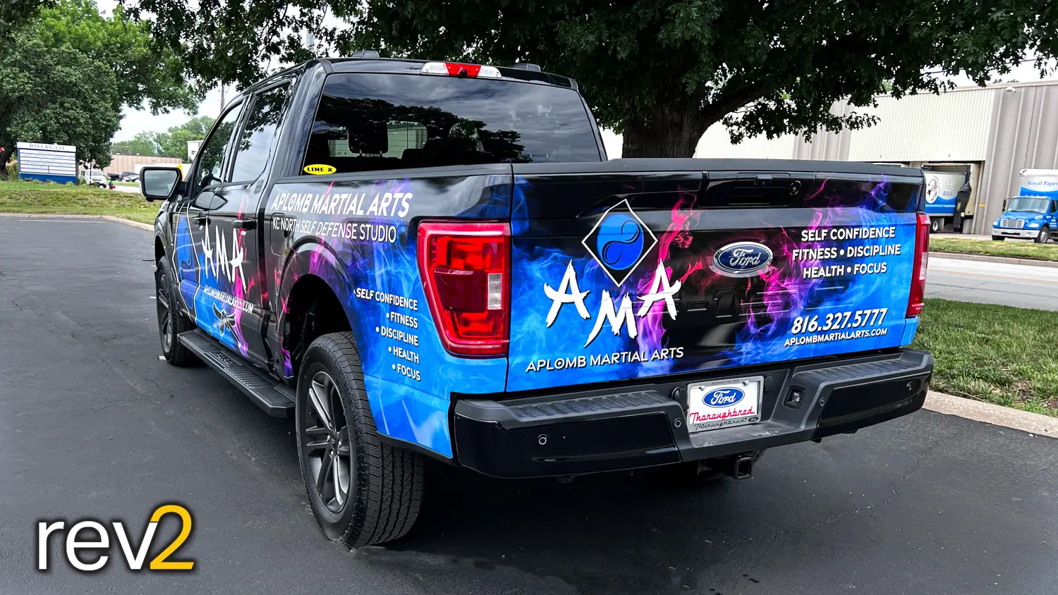 Pickup Graphic Wrap- REV2 Design (APLOMB Martial Arts in Kansas City North)