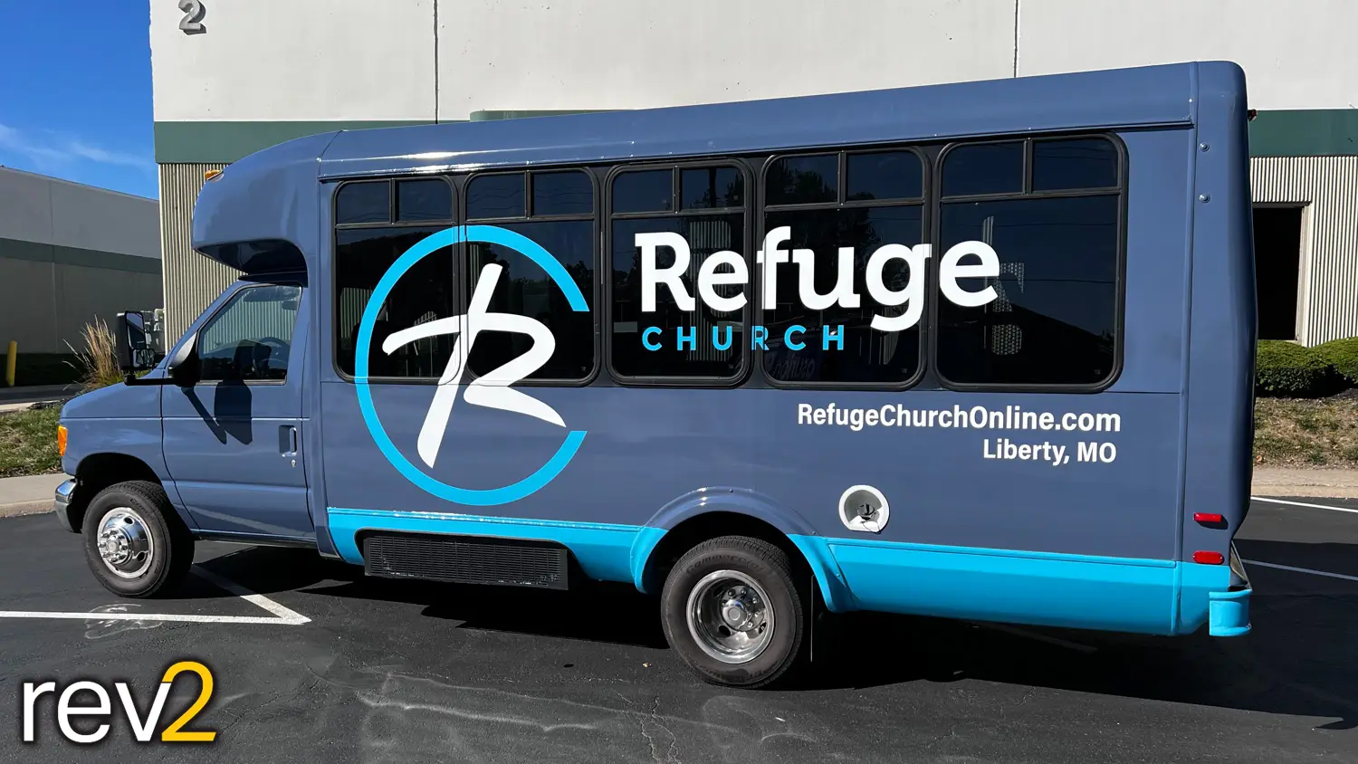 Bus Graphic Wrap in Kansas City- REV2 Design (Refuge Church-Liberty, MO)