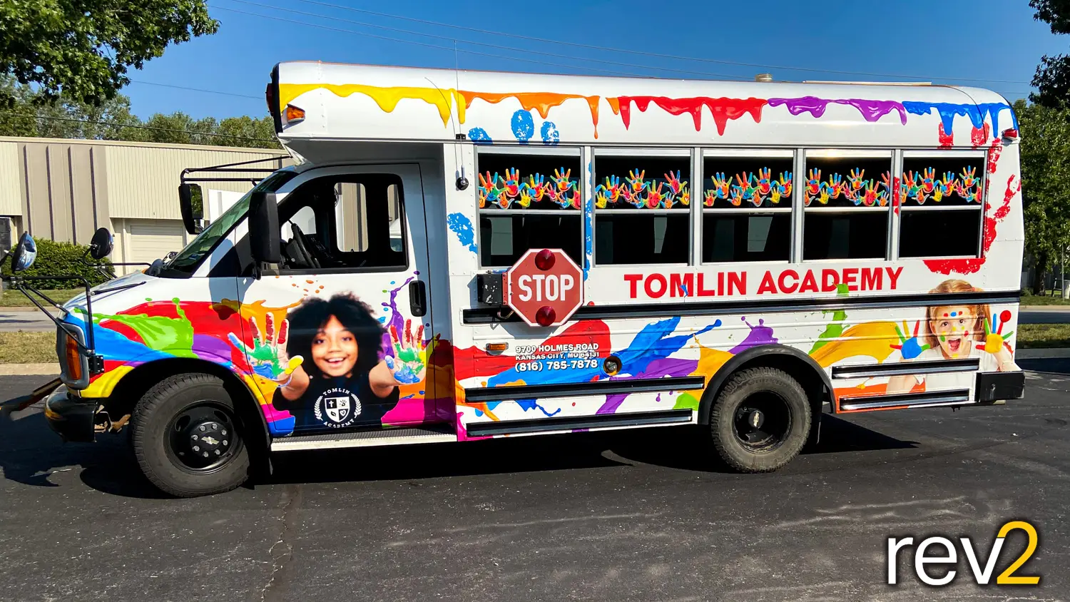 Bus Graphic Wrap in Kansas City- REV2 Design (Tomlin Academy)
