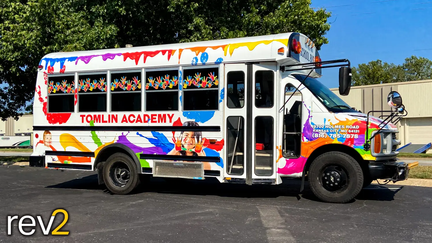 Bus Graphic Wrap in Kansas City- REV2 Design (Tomlin Academy)