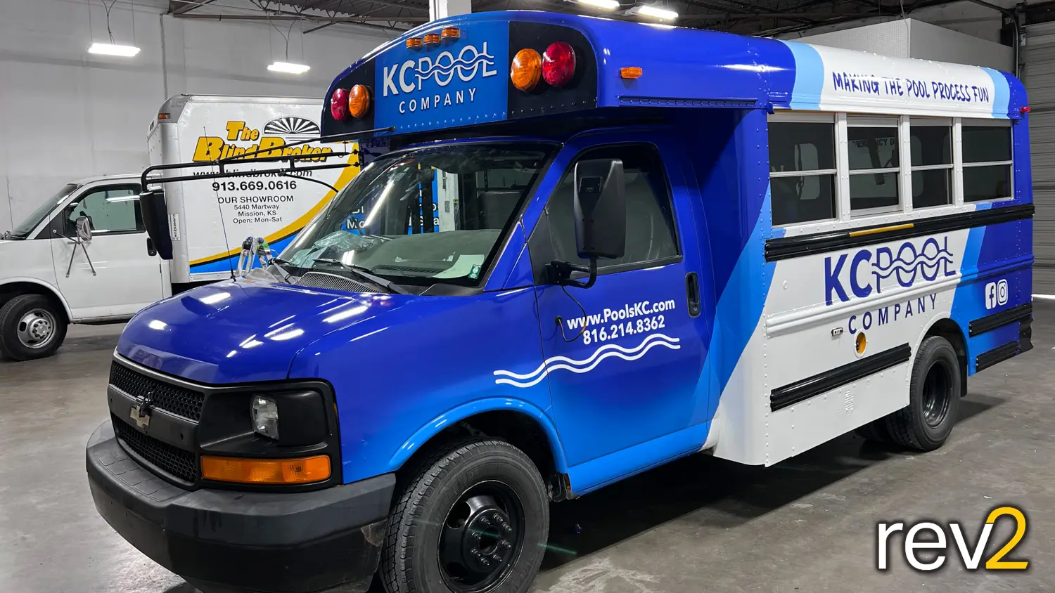 Bus Graphic Wraps in Kansas City- REV2 Design (KC Pool Company)