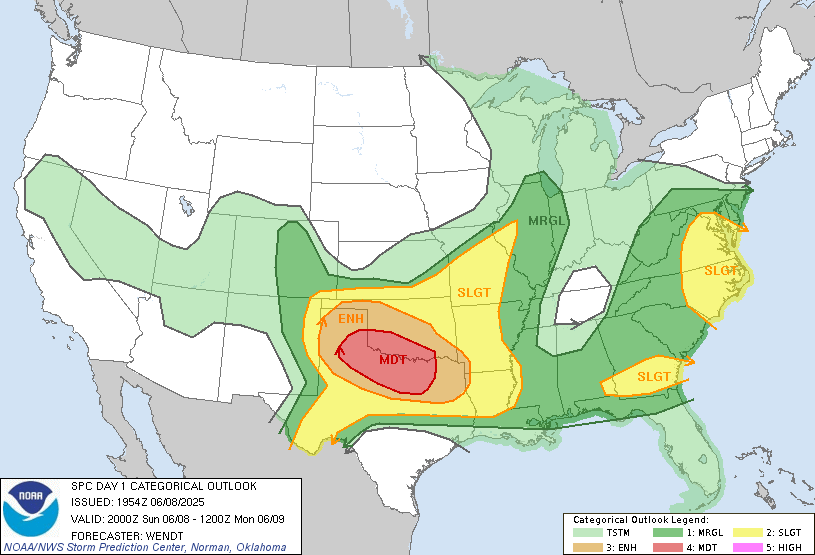Day 1 Convective Outlook - June 8, 2025