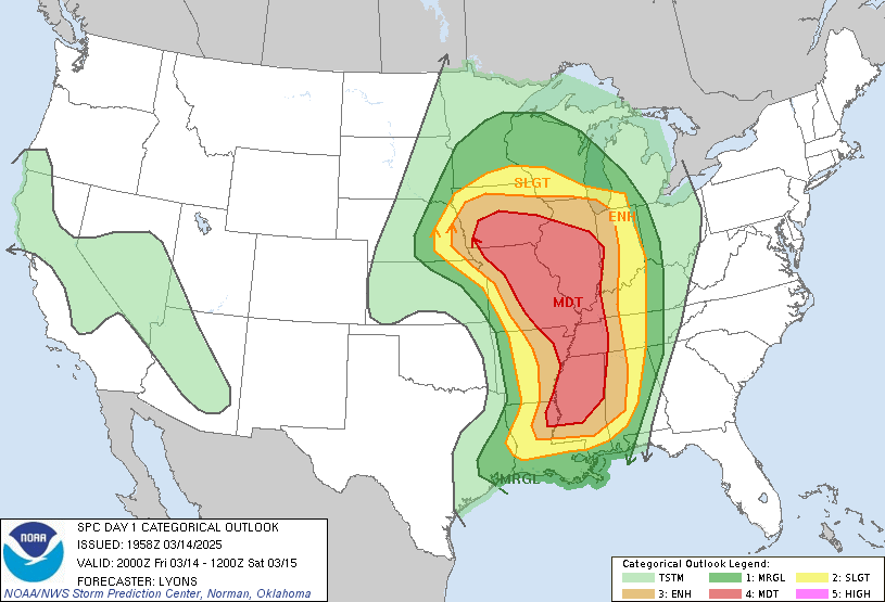 Day 1 Convective Outlook - March 14, 2025
